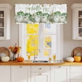 thumbnail image 2 of Kitchen Cafe Valance Curtain for Small Windows,Hello Fall Green Pumpkin Cabbage Rod Pocket Short Valances,60x18in, 2 of 9