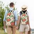 thumbnail image 6 of Balery Frog Hold Strawberry Vintage Canvas Backpack for Men and Women - Large Capacity, Durable Travel Laptop Bag for School, Work, Hiking, and Outdoor Activities, 6 of 7
