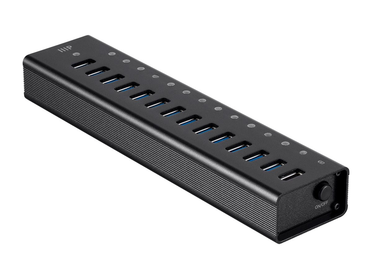 Monoprice 13-Port USB 3.0 Hub, 5Gbps, Heavy Duty Aluminum, Plug And Play With AC Adapter