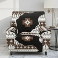 thumbnail image 2 of Renewold Western American Tribal Brown Black Stretch Recliner Cover Universal 4 Pieces Recliner Sofa Cover Stay in Place Furniture Protector Home Decor for Pets, Dogs, Cats, Kids, 2 of 8