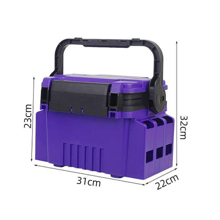 Double-layer Fishing Tackle Box Thicken Lure Tool Case Angling Supplies  (Purple) 