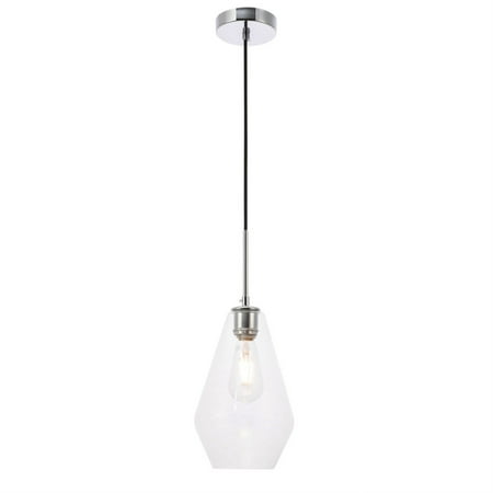 

Gene 1 light Chrome and Clear glass pendant