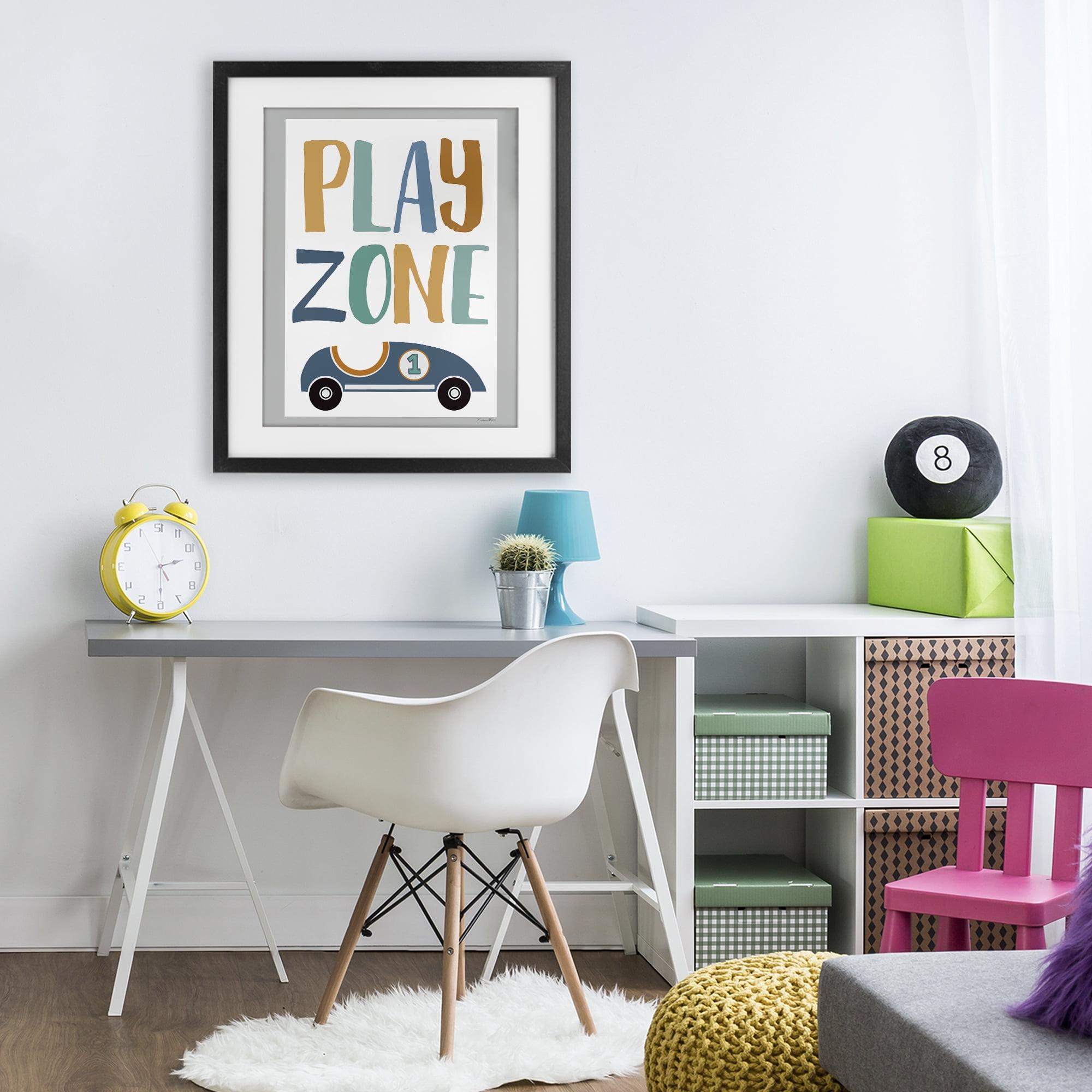 Stupell Industries Play Zone Racecar Black Framed Print Under Glass, design by Susan Ball