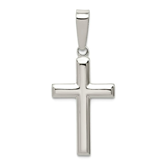 925 Sterling Silver Polished Religious Faith Cross Pendant Necklace 23x13mm Wide Pendant for Women