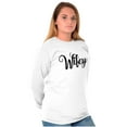 thumbnail image 3 of Hubby Wifey Cute Matching Couple Set Women Plus Size Long Sleeve Graphic Tee Brisco Brands 2X, 3 of 6
