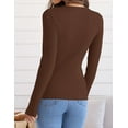 thumbnail image 4 of Women's Long Sleeve Crewneck Tops 2024 Spring Fall Clothes Ribbed Knit Sweater Slim Fitted Casual Basic Tee Shirts, 4 of 4