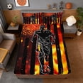 thumbnail image 3 of Erosebridal Fire Soccer USA Flag Queen Sheet Sets, Sport Bed Set for Men and Boys, 4 Pieces, 1 Flat Sheet, 1 Fitted Sheet and 2 Pillowcases, 3 of 6