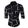 thumbnail image 1 of Camisas de manga larga estampadas delgadas casuales de otoño invierno para hombres Blusa de playa superior Pompotops  oipoqjl26204, 1 of 2