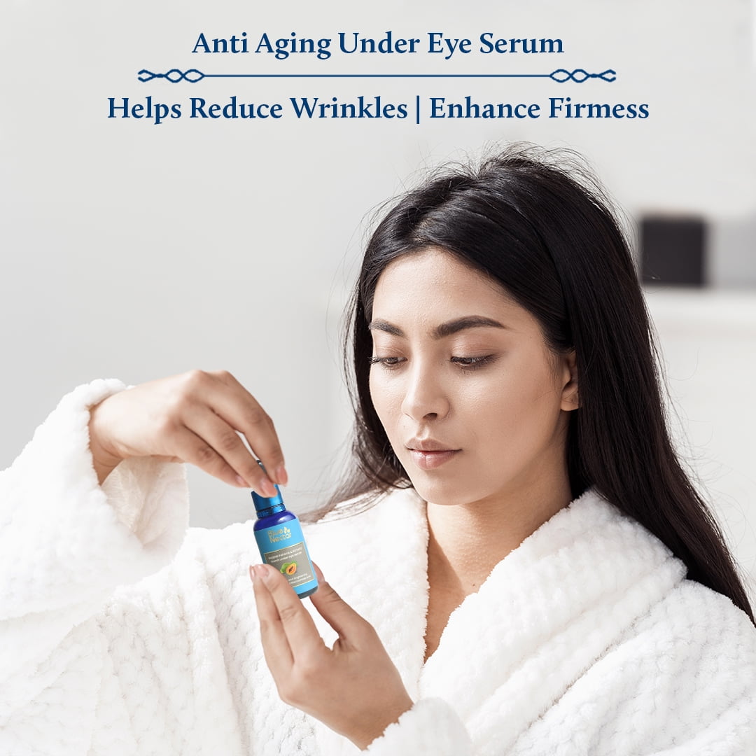 Blue Nectar Under Eye Serum with Plant-Based Niacinamide from Potato Starch & Papaya (17 Herbs, 1Fl OZ)