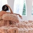 thumbnail image 6 of AUQ Bunny Blanket for Adults,Cozy Plush Blankets for Women,Soft Fuzzy Faux Fur Throw Blankets,Bubble Throw Set for Couch,Chair,Bed,Sofa, 6 of 7