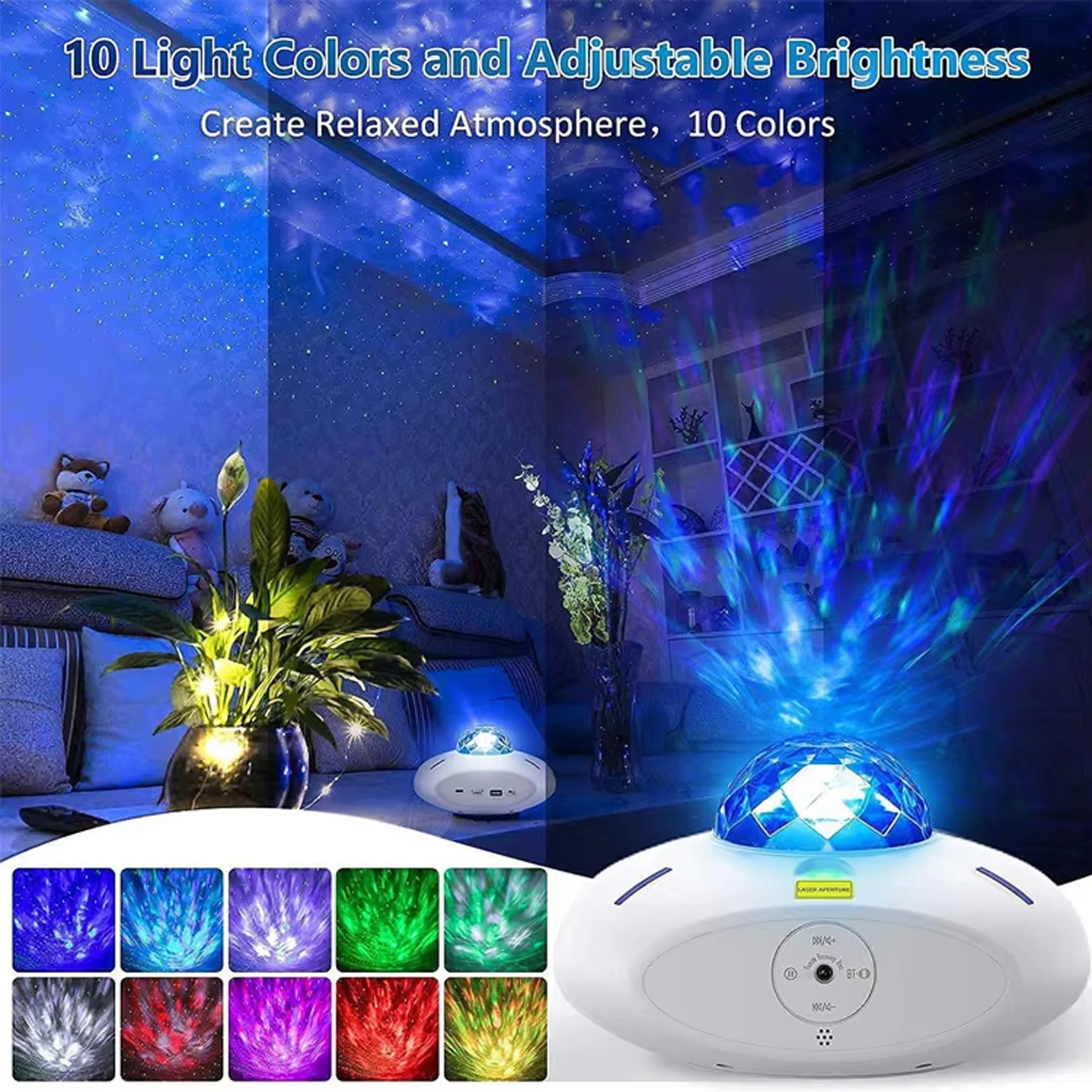 Flower Dance® Smart Led Starry Projector Beam Lights Triangle RGB Wifi Led Bedside Lamp for Baby Kids Plug in Night Light With Tuya App