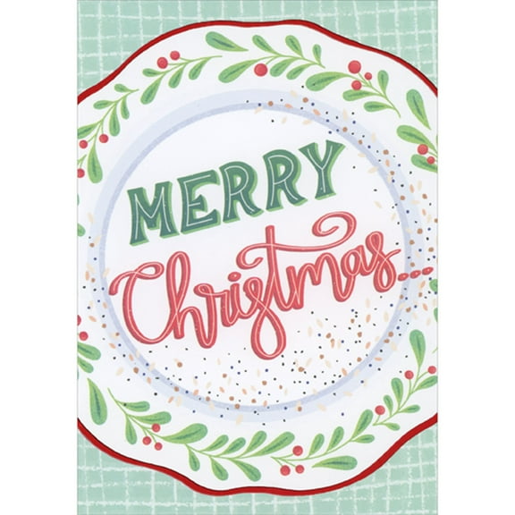 Designer Greetings Merry Christmas on Plate Covered With Everything Bagel Crumbs 3D Pop Up Funny Christmas Card for Husband