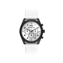 Michael Kors Keaton 43mm Steel Chronograph White Dial Quartz Mens Watch MK8685
