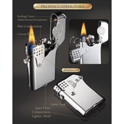 Luxury Retro Windproof Brass Kerosene Lighter, Soft-Flame, Automatic Ignition, Refillable, Camping, Safety Lock, Classic, Collectible, Fathers Birthday Gift, Thorens Gen 5 Single Claw Storm