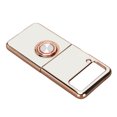 thumbnail image 2 of Étui de Téléphone Portable, Rotation à 360 Degrés Processus de Placage Électroplaqué Étui de Protection pour Téléphone Intelligent Résistante aux Rayures avec Support pour Doigt pour Bureau Blanc, 2 of 8