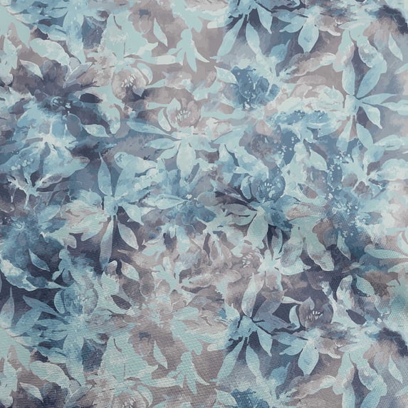 oneOone Viscose Chiffon Medium Blue Fabric Abstract Floral Quilting Supplies Print Sewing Fabric By The Yard 42 Inch Wide-1ra