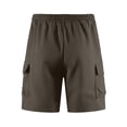 thumbnail image 5 of CCRFTGI Mens Shorts Cargo Casual Elastic Waist Work Shorts Loose Fit Hiking Short Drawstring Pants with Multi Pockets Coffee XL, 5 of 6