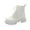 White, variant on Wensltd Women Ankle Boots Low Heel Solid Color Autumn Winter Shoes Trendy Short Boots​