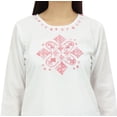 thumbnail image 2 of Phagun Women's Full Sleeve White Embroidered Cotton Tunic Shirts Ethnic Top-26, 2 of 8