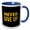 Blue/White, variant on 3drose, Never Give Up Inspirational Text of Yellow Color on Black Gift, 15oz Mug