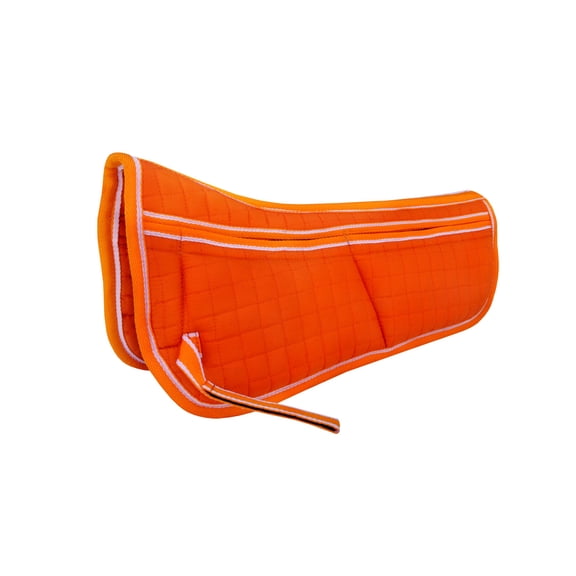 Horse Contoured Wither Relief Quilted Half Pad w/ Foam Inserts Orange 72145OR