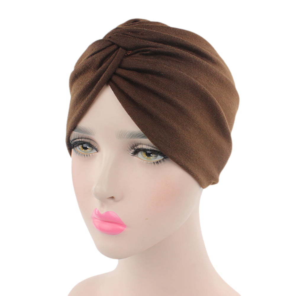 Perles Turban Headwear polyester spandex Head Wrap Hat Fashion 1pc solide femmes 