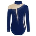 thumbnail image 2 of LiiYii Girls Sparkly Gymnastics Dance Leotard Athletic Bodysuit Figure Ice Skating Jumpsuit Ballerina Outfit Navy Blue 8, 2 of 7