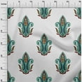 thumbnail image 2 of oneOone Georgette Viscose White Fabric Leaves & Paisley Block Sewing Material Print Fabric By The Yard 42 Inch Wide, 2 of 4