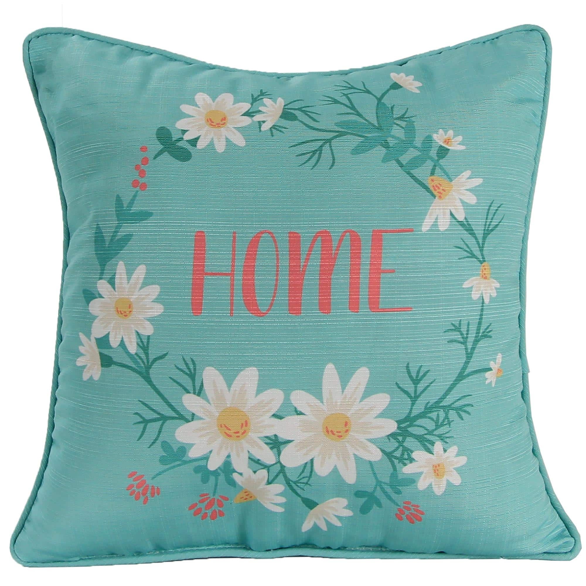 Jordan Manufacturing 18" x 18" Multicolor Home Floral Square Reversible Decorative Throw Pillow with Welt
