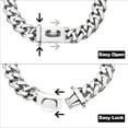 thumbnail image 5 of Silver Cuban Chains Dog Collar Necklace for Large French Bulldog Bully Rottweilers, 5 of 7