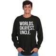 thumbnail image 3 of Worlds Okayest Uncle Niece Nephew Fun Men's Big & Tall Long Sleeve Graphic Tee Brisco Brands 2X, 3 of 5