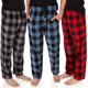 thumbnail image 1 of Conjunto de 3 pantalones de pijama a cuadros para hombre, de felpa, para estar en casa, con bolsillos, de micropolar., 1 of 6