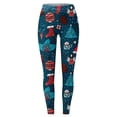 thumbnail image 4 of ZHOGXU Womens Leggings High Waist Cartoon Printed Fashion Slim Fit Yoga Pants Trousers For Casual Daily Wear Blue Xxl, 4 of 4