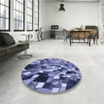 thumbnail image 3 of Ahgly Company Indoor Round Patterned Blue Whale Blue Area Rugs, 4' Round, 3 of 6
