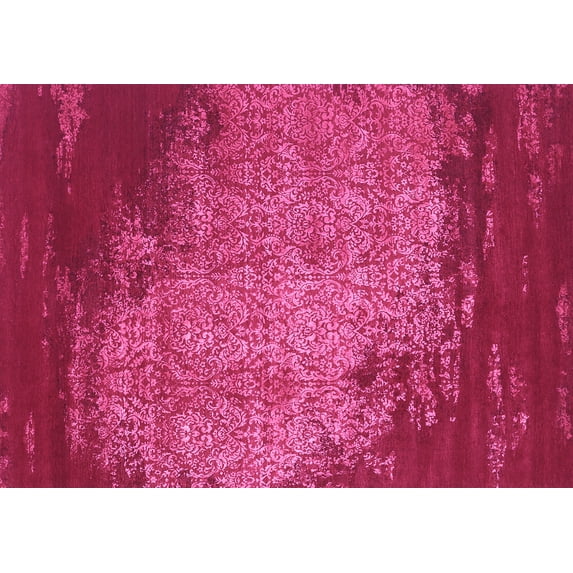 Ahgly Company Indoor Rectangle Abstract Purple Contemporary Area Rugs, 3' x 5'