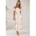 thumbnail image 3 of Vestido largo LUXVEER Mujer Malla Floral Verano 2025 Beige, 3 of 7