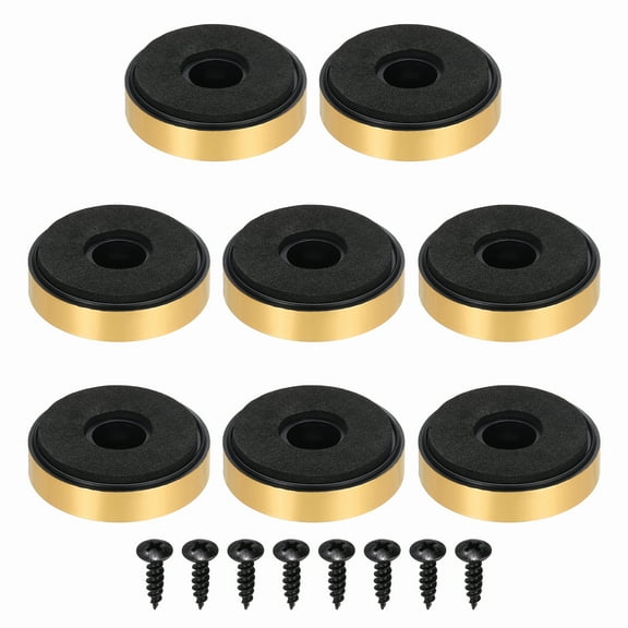 8 Pcs Speaker Isolation Feet,40mmx10mm Plastic Foam Shock Absorption Base Pad Anti Vibration Amplifier Stand Feet Mat Gold