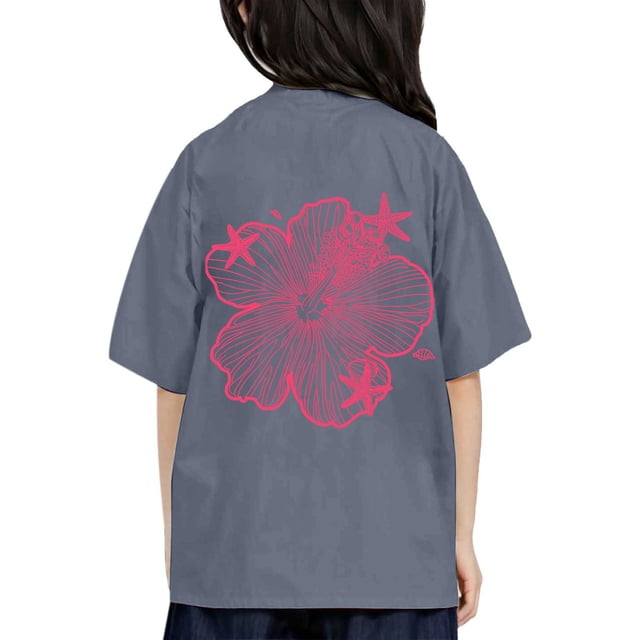 Fshinging T Shirts For Girls Loose Fit Letter Printed Round Neck Short Sleeved Plus Size Tops