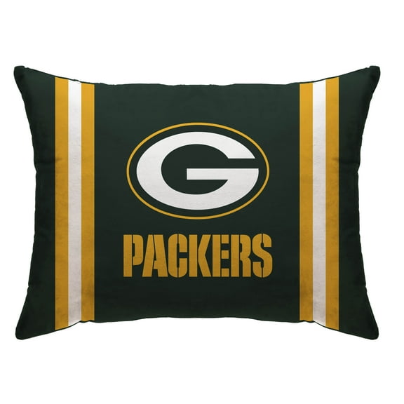 Green Bay Packers 20" x 26" Standard Stripe Logo Micro Plush Bed Pillow Cover