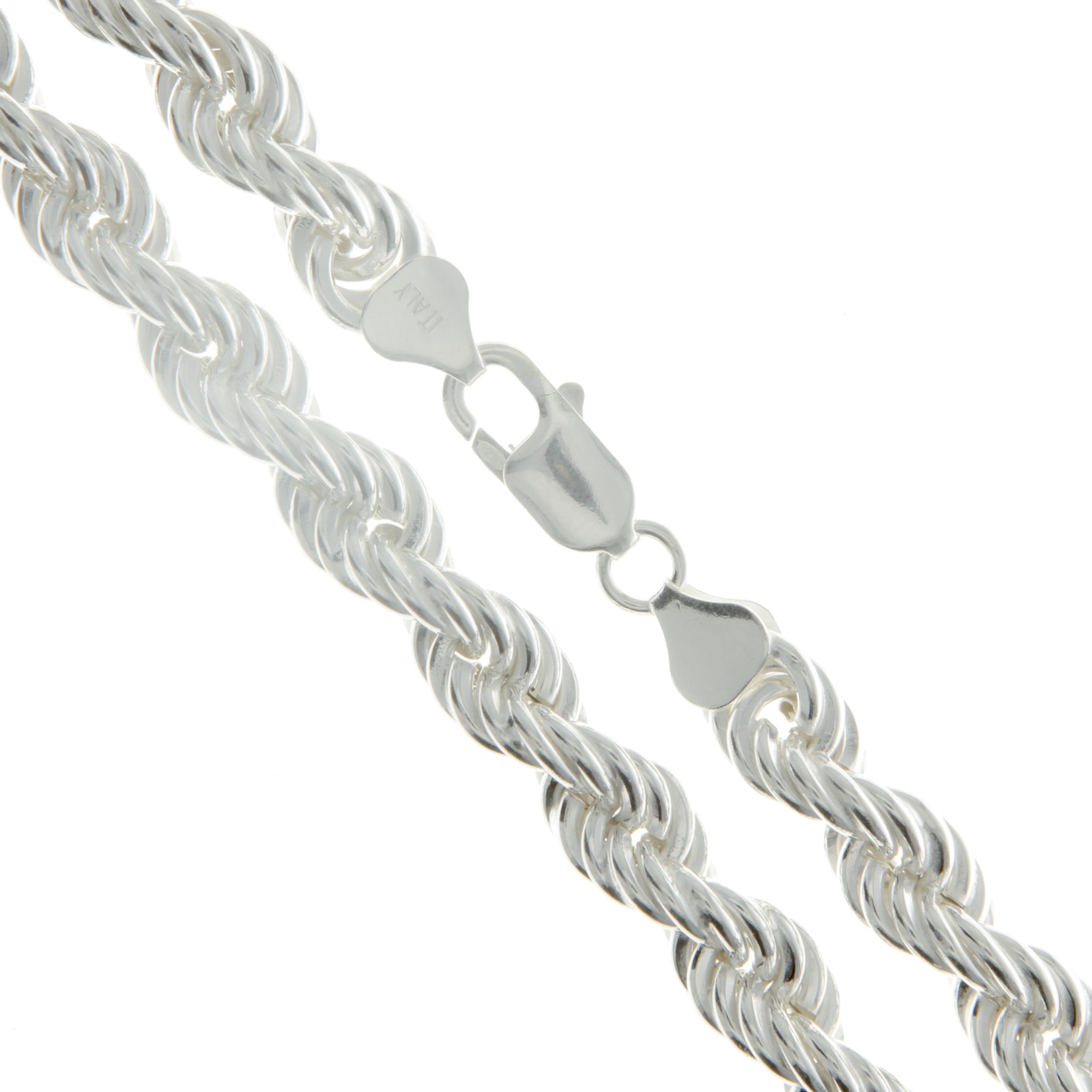 Rembrandt Sterling Silver 3-D Sandals Charm on a Sterling Silver Rope Chain Necklace