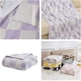 thumbnail image 3 of Checkered Blanket Throw Soft Knit Blanket with Checkerboard Grid Pattern for Couch Sofa Bed Camping Travel Gift (Purple, 50"x60"), 3 of 6