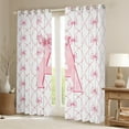 thumbnail image 2 of Manfei Monogrammed A Curtains and Drapes (38x45),Ribbon Bowknot Blackout Curtains for Bedroom,Pink White Curtains Pack of 2 (38x45),Microfiber Room Decorative, 2 of 6