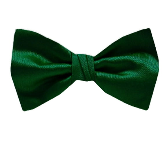 BuyYourTies - PBT-ADF-17 - Men's Pre-tied Formal Tuxedo Solid Color Bow Tie Hunter Green