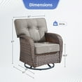 thumbnail image 3 of Gymojoy 4-Piece Patio Conversation Set, Outdoor Lounge Chairs with 5 Inch Cushions and 41 Inch Fire Pit Table,50,000 BTU, Outdoor Furniture Set for Garden, Deck, Backyard, 3 of 11