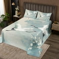 thumbnail image 2 of Erosebridal Crane Quilt Sets for King Size Bed, Cherry Blossoms Coverlet Set King, Oil Printing Bed Set, Microfiber Bedroom Decor, 3 Pieces, 2 of 5