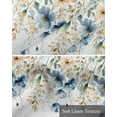 thumbnail image 6 of Blue Floral Kitchen Valances for Windows Farmhouse Linen Window Valance Curtain for Living Room Window Treatment Sage Green Leaf Wildflowers Botanical Plants Valance Rod Pocket Topper, 54 x 18 Inch, 6 of 6