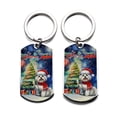 thumbnail image 2 of Merry Christmas and Happy New Year Santa Maltese Holiday Xmas Winter 2025 Stainless Steel Keychain Maltese Dog Lover Gifts Idea Collar Charm Tag Keyring - 00024, 2 of 5