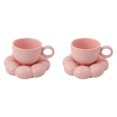 thumbnail image 1 of 2X Juego de de Café y Platillo de Flores Juego de y Platillo de Café de CeráMica con Platillo de Girasol Tazas de Café con Leche 6.7Oz Rosa, 1 of 5