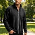 thumbnail image 7 of Chiccall Mens Corduroy Sweatshirts Full Zip Stand Collar Long Sleeve Sweat Shirts Winter Plus Size Casual Athletic Jacket for Men, 7 of 7