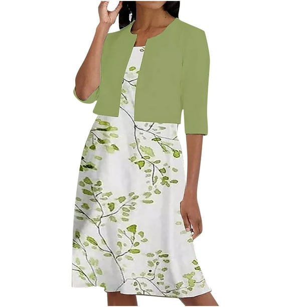 Conjunto de dos piezas de verano para mujer, cuello redondo, elegante, con tirantes, y cárdigan de media manga, conjunto de tops Wmkox8yi bvn840